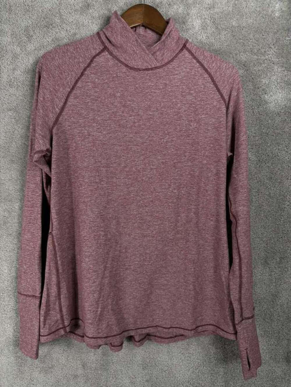 Lululemon Warm Your Core Long Sleeve Tee in Heathered Bordeaux Drama Size Medium